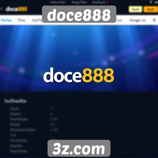 Interface do usuário do site doce888 é moderna e intuitiva